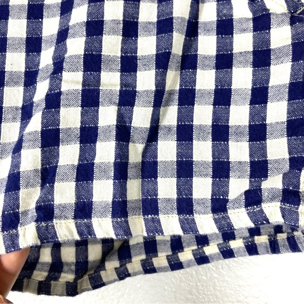 Lucky Brand Shorts Dispatcher Gingham 29 Navy Cotton Linen - Picture 7 of 16